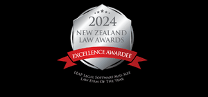 New Zealand Law Awards Excellence Awardee badge